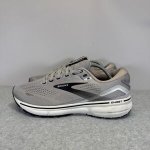 Brooks Ghost 15 Mens Shoes Size 7.5 Grey & White Running Sneakers 1103931D098